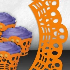 Unique 12 Cupcake Wrappers - Skeleton