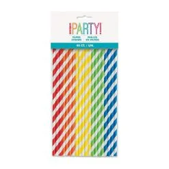 Unique Paper Straws Assorted Colours 40 Pack