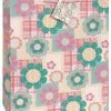Unique Gift Bag Plaid Flowers Large