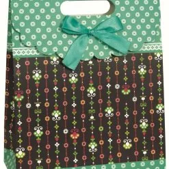 Unique Teal Floral Purse Large Gift Bag