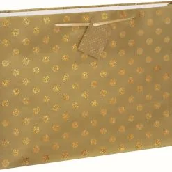 Unique Gold Glitter Dot Horizontal Large Gift Bag