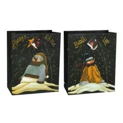 Unique Gift Bag Shimmer Snowman Large