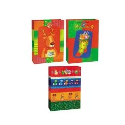 Unique Gift Bag Bright Christmas Glossy Jumbo