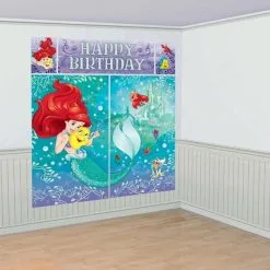 AMSCAN Ariel Dream Big Scene Setter Little Mermaid Happy Birthday