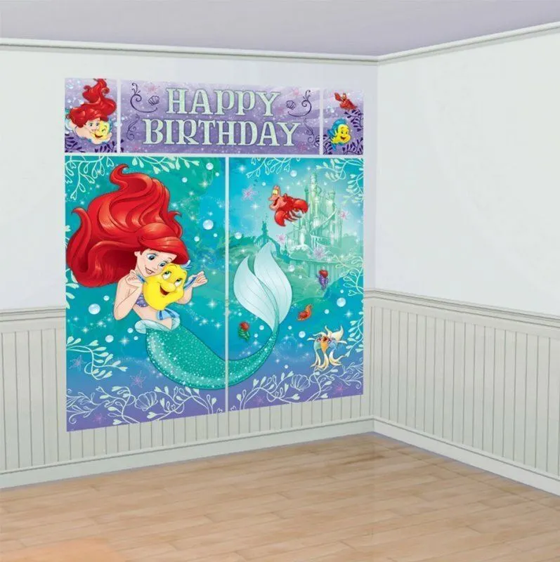 AMSCAN Ariel Dream Big Scene Setter Little Mermaid Happy Birthday 1 AMSCAN Ariel Dream Big Scene Setter Little Mermaid Happy Birthday