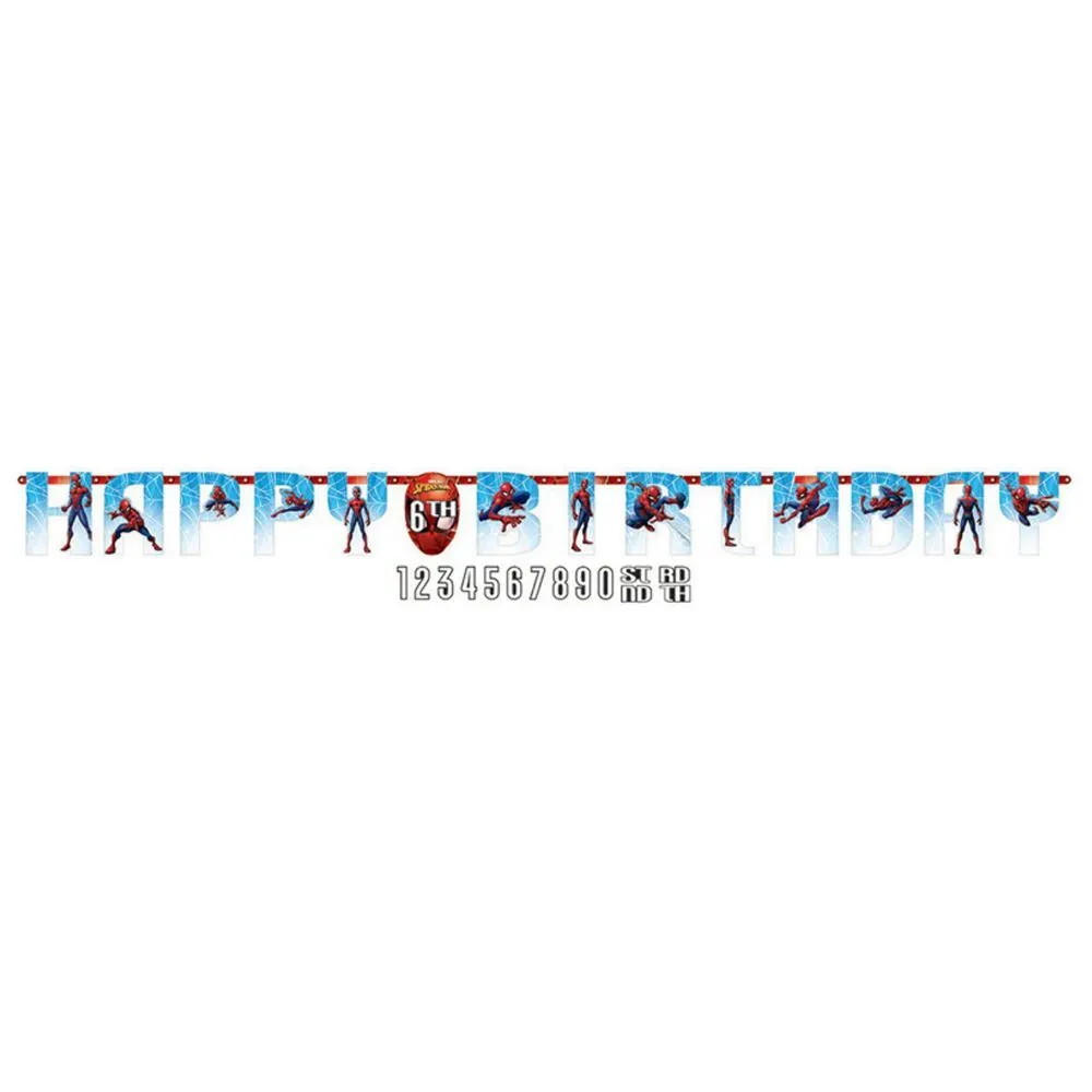 AMSCAN Spider-Man Webbed Wonder Jumbo Add-An-Age Letter Banner (3.2m X 25cm) 1 AMSCAN Spider-Man Webbed Wonder Jumbo Add-An-Age Letter Banner (3.2m X 25cm)