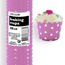 Unique Stars Pretty Purple Paper Baking Cups 25 Pack