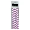 Unique 20 Stripes Paper Straws Purple