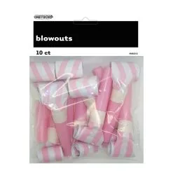 Unique Stripes & Chevron Assorted Blowouts Lovely Pink 10 Pack