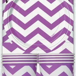 Unique Decorative Chevron Pretty Purple Party 8 Pack