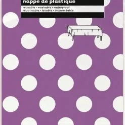 Unique Pretty Purple Dots Plastic Tablecover
