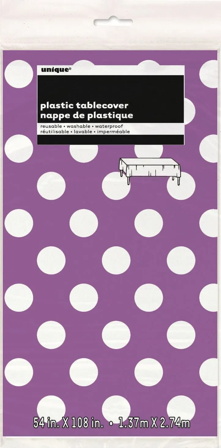 Unique Pretty Purple Dots Plastic Tablecover 1 Unique Pretty Purple Dots Plastic Tablecover