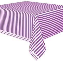 Unique Stripes Pretty Purple Plastic Tablecover