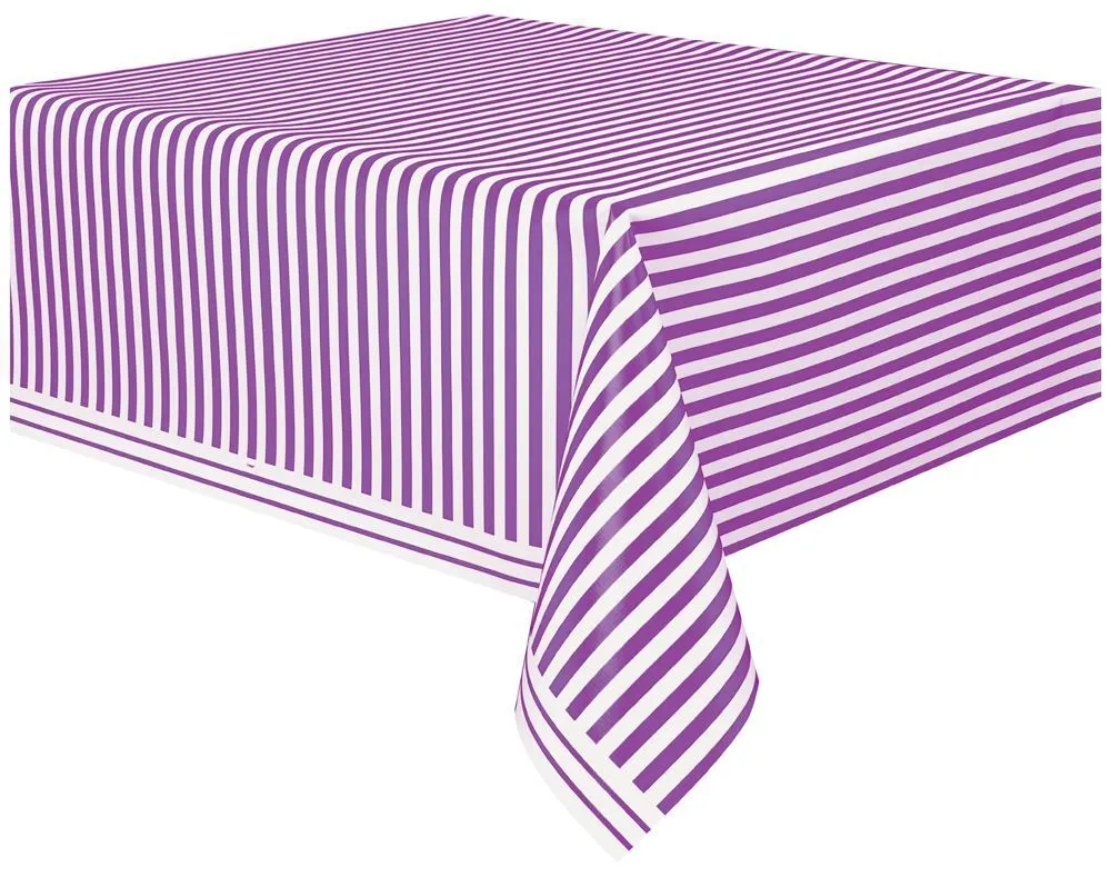 Unique Stripes Pretty Purple Plastic Tablecover 1 Unique Stripes Pretty Purple Plastic Tablecover