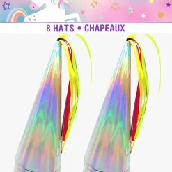 Unique Unicorn Horn Party Hats 8 Pack