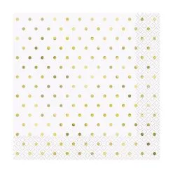 Unique Gold Foil Dots Luncheon Napkins 16 Pack