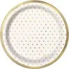Unique Foil Stamped Mini Dots Gold Paper Plates 18cm 8 Pack