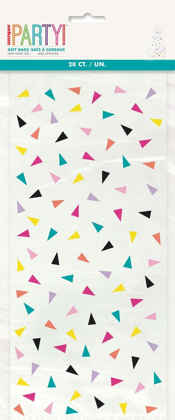 Unique Tri Confetti 20 Cello Bags 1 Unique Tri Confetti 20 Cello Bags