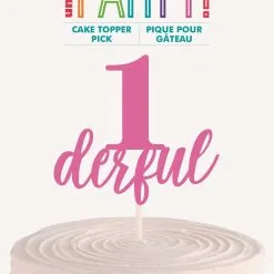 Unique Pink Dots 1Derful Cake Topper