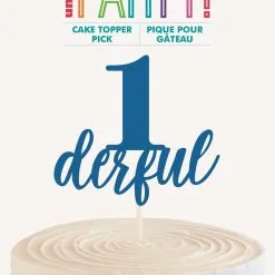 Unique Blue Dots 1Derful Cake Topper