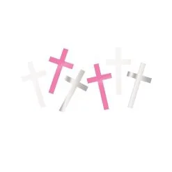 Unique Fancy Pink Cross Foil Confetti