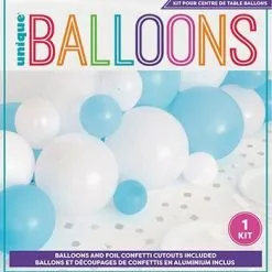 Unique Balloon Centerpiece Kit - Blue & White