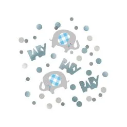 Unique Floral Elephant Baby Shower Blue Confetti 14g
