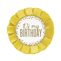 Unique It's My Birthday Foil Stamped Gold Badge