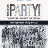 Unique Black And Silver Happy Birthday Foil Confetti 14g