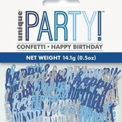 Unique Blue Happy Birthday Foil Confetti 14g