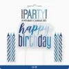 Unique 1 Happy Birthday Candle And Spiral Candles - Blue 12 Pack