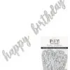 Unique Happy Birthday Prismatic Silver Foil Script Jointed Banner 83.8cm