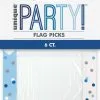 Unique Blue 6 Flag Picks 9cm