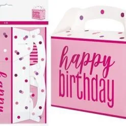 Unique 6 Large Party Boxes - Pink