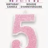 Unique Numeral Candle 5 - Glitter Pink