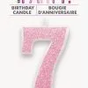 Unique Numeral Candle 7 - Glitter Pink