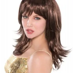 AMSCAN Wig Feather Shag Brown