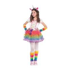 AMSCAN Costume Rainbow Unicorn Girls 3-4 Years