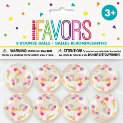 Unique 8 Bounce Balls-32.5Mm Confetti