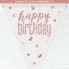 Unique Rose Gold Prismatic Foil Flag Banner Happy Birthday 2.74m