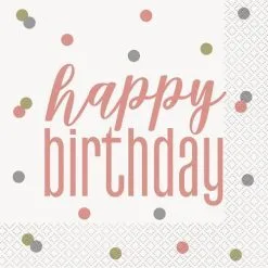 Unique Rose Gold - Hb Luncheon Napkins 16 Pack