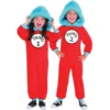 AMSCAN Thing 1 & 2 Jumpsuit Costume Set