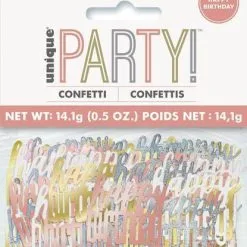 Unique Rose Gold Happy Birthday Foil Confetti 14g