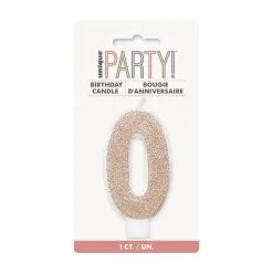 Unique Number Candle 0 - Rose Gold