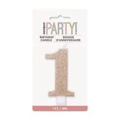 Unique Number Candle 1 - Rose Gold
