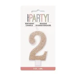 Unique Number Candle 2 - Rose Gold