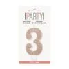 Unique Number Candle 3 - Rose Gold