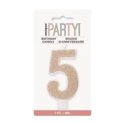Unique Number Candle 5 - Rose Gold