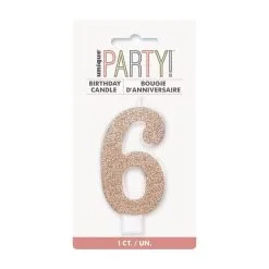Unique Number Candle 6 - Rose Gold