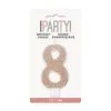 Unique Number Candle 8 - Rose Gold